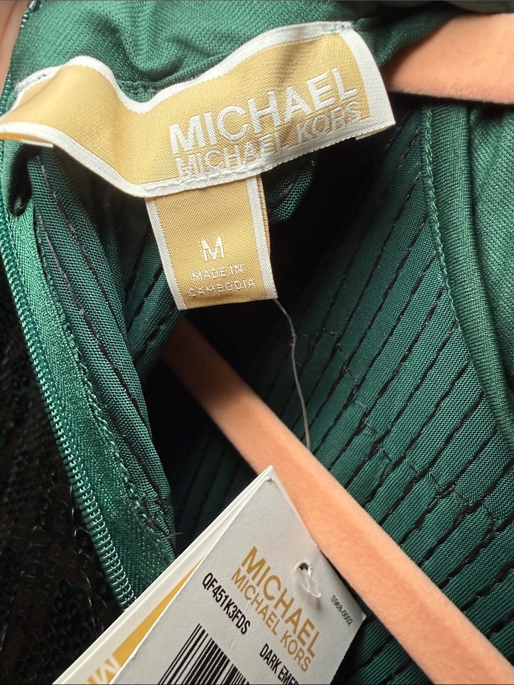 Michael Kors Emerald Green Sequin Mock Neck Top - Picture 5 of 9